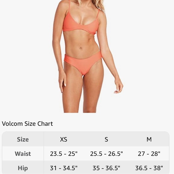 NEW Volcom Simply Solid Orange Cheekini Bikini Set size XS - Picture 11 of 11